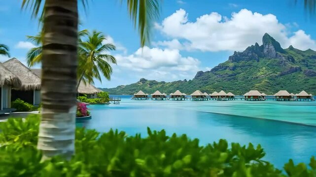 Overwater bungalows in Bora Bora