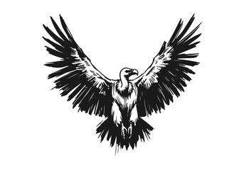Obraz premium Vulture hand drawn sketch vector illustration