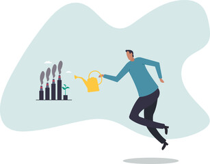 Climate crisis and environment policy, ESG or ecology problem.character for design.