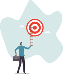 Success ladder, aspiration to achieve target, business goal or work purpose, aim for perfection .character for design.