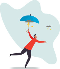 Business disaster or crisis, too many problems and failure, April fool or depression and mental health.character for design.