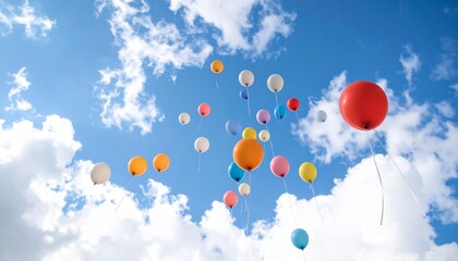 空高く舞い上がる風船
