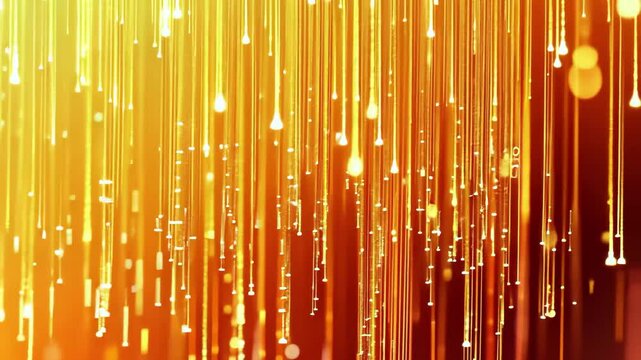 Exploring the vibrant world of orange hexagonal patterns in futuristic digital rain, Orange digital HEX code rain Futuristic technology concept Seamless 3D render