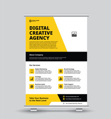 Modern Digital Creative Agency Flyer | Yellow & Black Business Template