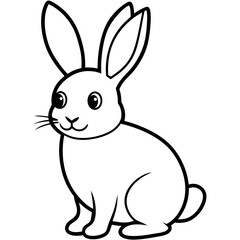 A-Cute-Bunny Vector | Generative AI & Linocut Silhouette Design for Kids & Easter Art