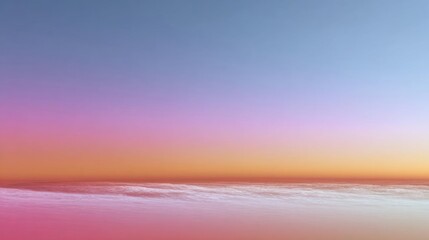 Obraz premium Beautiful landscape of a sunrise or sunset. the sky is a gradient of colors, with the top half being a light blue and the bottom half a pale pink.