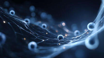 Abstract Medical Technology background. Blue, Innovation Medicine concept. 3D Render.