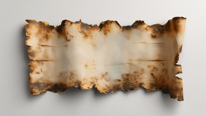 Fototapeta premium Burnt torn paper strip isolated for creative projects and digital art