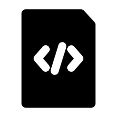 Simple solid vector icon of a code symbol, commonly used in coding, terminal, and developer interfaces. Ideal for apps, websites, dashboards, and coding tools. SVG format, easy to edit and scale.