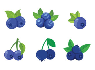 Obraz na płótnie Canvas Blueberry fruit icon in flat style. Bilberry vector illustration on isolated background. Sweet berry sign business concept.