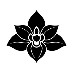 Elegant blossom floral design element flower graphic icon illustration silhouette