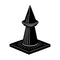 Fototapeta premium Monumental structure vector design ancient tower architecture graphic art silhouette