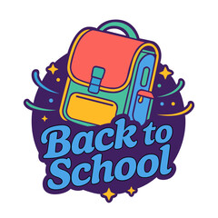 BACK TO SCHOOL TYPOGAPHY AND BAG AND BACKGROUND STORY