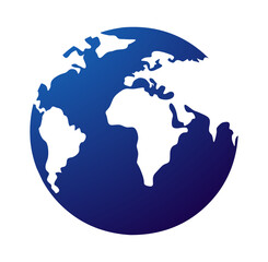 Hemispheres of the earth with continents. Vector world map set. World map in circle shape. Globe collection. World map in modern and simple style. Earth map, isolated on white background. Globe web ic