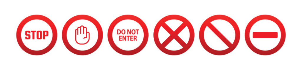 Red stop sign. Vector icon	