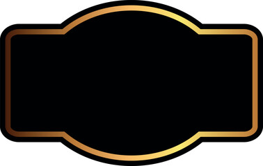 Blank label printed templates design black and gold. Promotional badge. Shopping labels. Brand sticker badge.