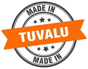 Made in Tuvalu round sign. Made in Tuvalu stamp.