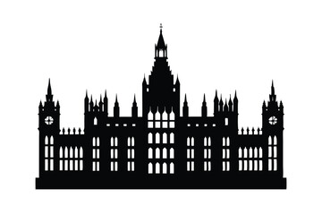 Fototapeta premium Palace of Westminster Illustration on White Background Vector