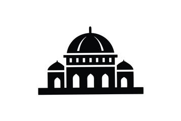 Iconic Dome of the Rock Logo Symbol Vector Art Illustration