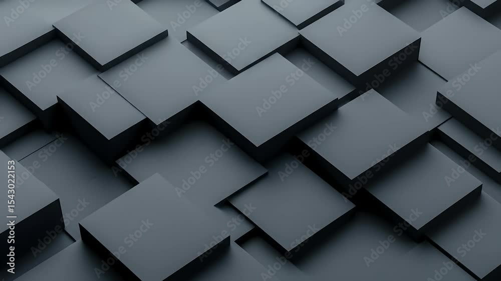 Poster dark gray abstract cubes blocks geometric pattern surface 3d rendering