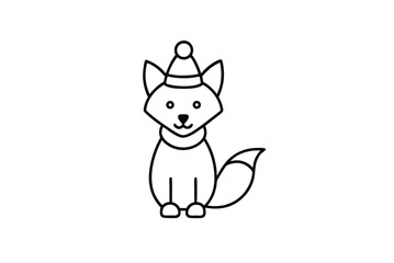 Adorable Fox Wearing a Winter Beanie on White Background