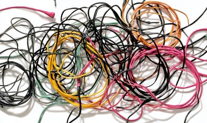 A tangled mess of colorful wires