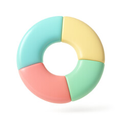 Colorful Circle Chart: A vibrant, segmented circle chart, rendered in a smooth, pastel style, representing data and concepts with visually appealing simplicity.