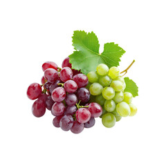 Two bunches of grapes: Two bunches of fresh grapes with vibrant red and green hues, a perfect visual representation of natural sweetness and culinary versatility.