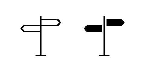 Signposts Icon Set suitable for travel or direction themed designs. © mattbadal