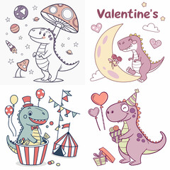 High-Quality trex dinosaurs Illustrations in Various Styles – SVG Bundle © vectorstore