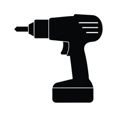 Cordless drill silhouette icon vector illustration.