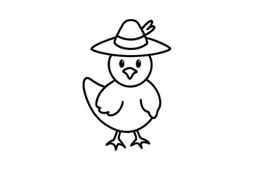 Easter Chick in Bonnet Design for Print Vector