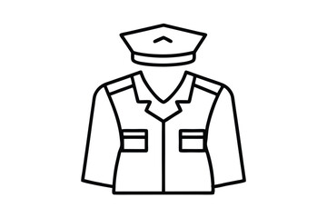 Police Officer Costume Clipart Design on White Background