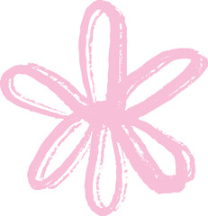 Scribble Pink Flower. Cute Scribble Doodle. Cute Doodle Decoration