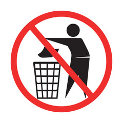 no littering sign with red prohibition circle and stick figure throwing trash in garbage bin
Keywords (45):
no, littering, sign, trash, garbage, bin, prohibition, symbol, vector, icon, stick, figure, 