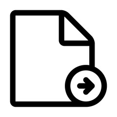 File with right arrow representing file sharing or export.