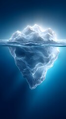 Fototapeta premium Majestic iceberg partially submerged in deep blue ocean
