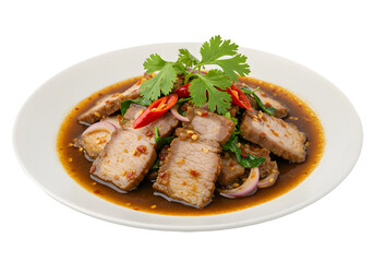 Delicious Thai Pork Salad Recipe: Spicy, Savory, and Flavorful on transparent background