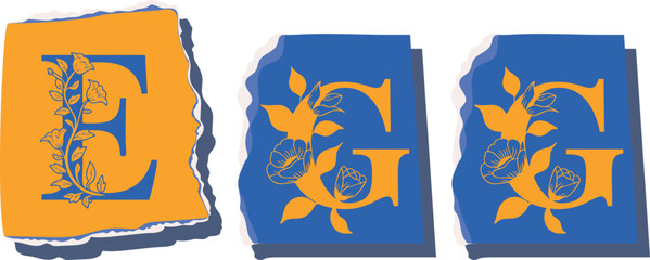 EGG Floral Typography of a Concept Word � Elegant Torn Paper Letter Design