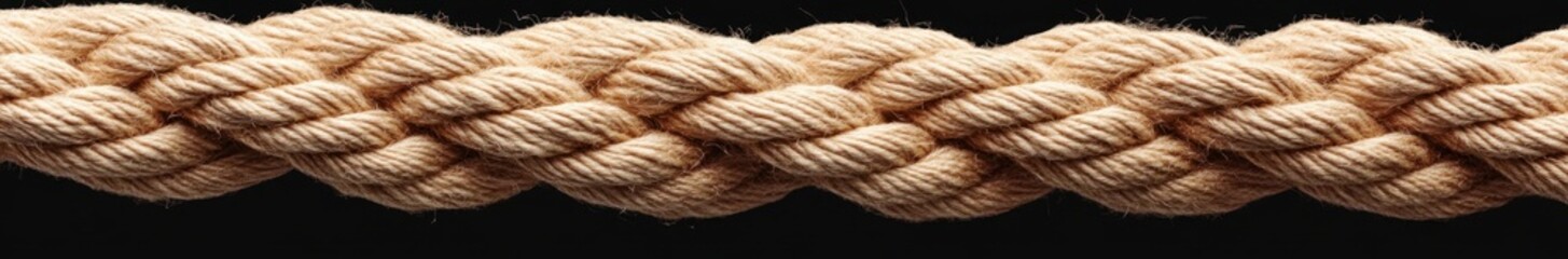 Close-Up View of a Twisted Natural Fiber Rope Showcasing Its Intricate Braiding and Texture, Perfect for Various Applications and Crafts