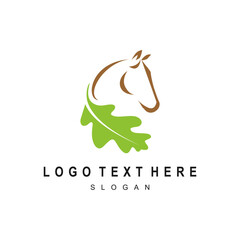 Horse Head and Oak Leaf Logo Concept