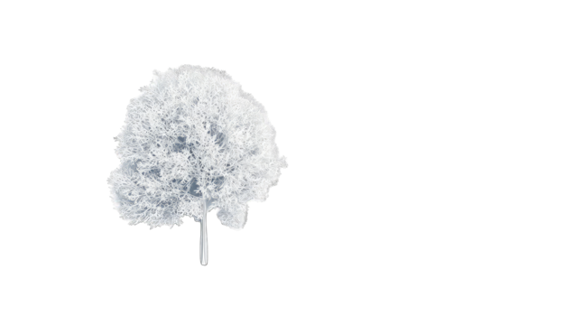 Isolated, light gray tree graphic