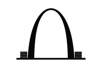 Gateway Arch St Louis Illustration on White Background