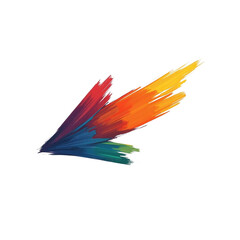 Abstract colorful paintbrush arrow design transparent background