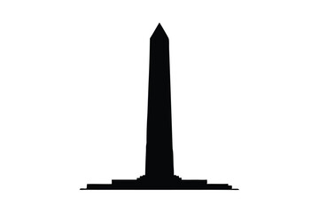 Washington Monument Illustration on White Background for Design Projects