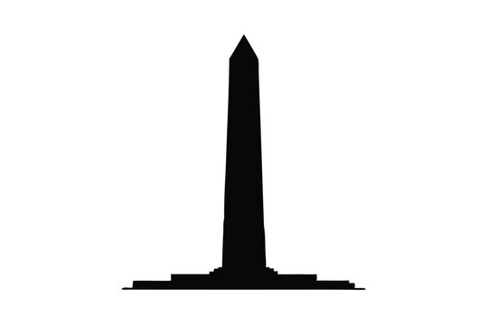 Washington Monument Illustration on White Background for Design Projects