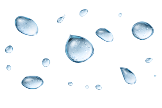 Soapy water bubbles on a transparent background, vector illustration, top view