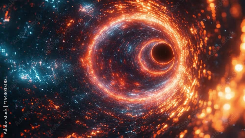 Aufkleber cosmic singularity: a mesmerizing rendition of a black hole, drawing space and light into its inexor
