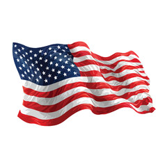 Obraz premium american flag isolated in White Background, american flag vector, Flat lay vector illustration