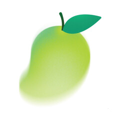 Two ripe, juicy green apples and a fresh pear, healthy fruit illustrations isolated on white